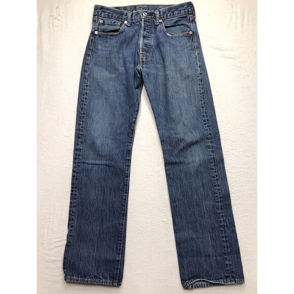 LEVIS 501 Jeans Men 30x29 (30/32 tag) Straight Leg Button Fly Medium Wash - Picture 1 of 13